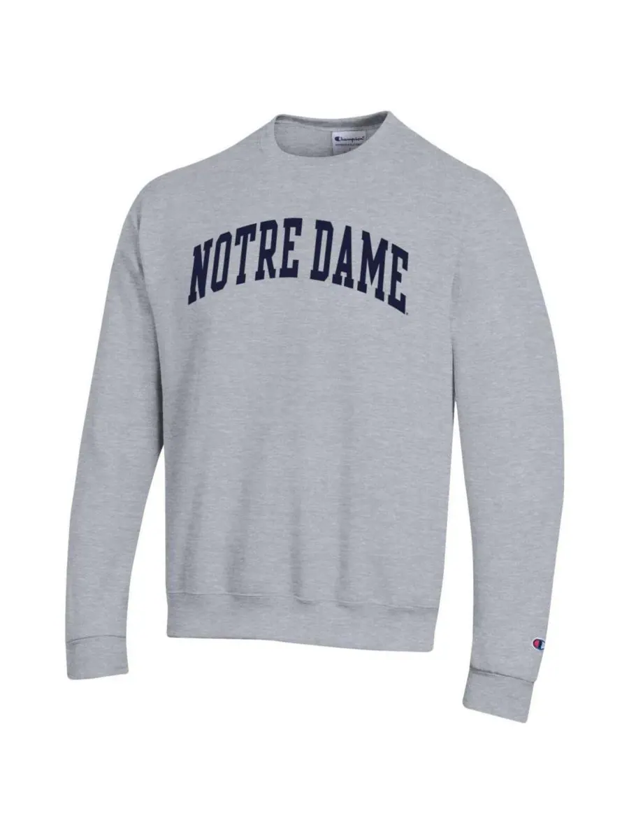 Champion Мужская толстовка из флиса серого цвета с символикой команды Notre Dame Fighting Irish — изображение 3 из 3, серый