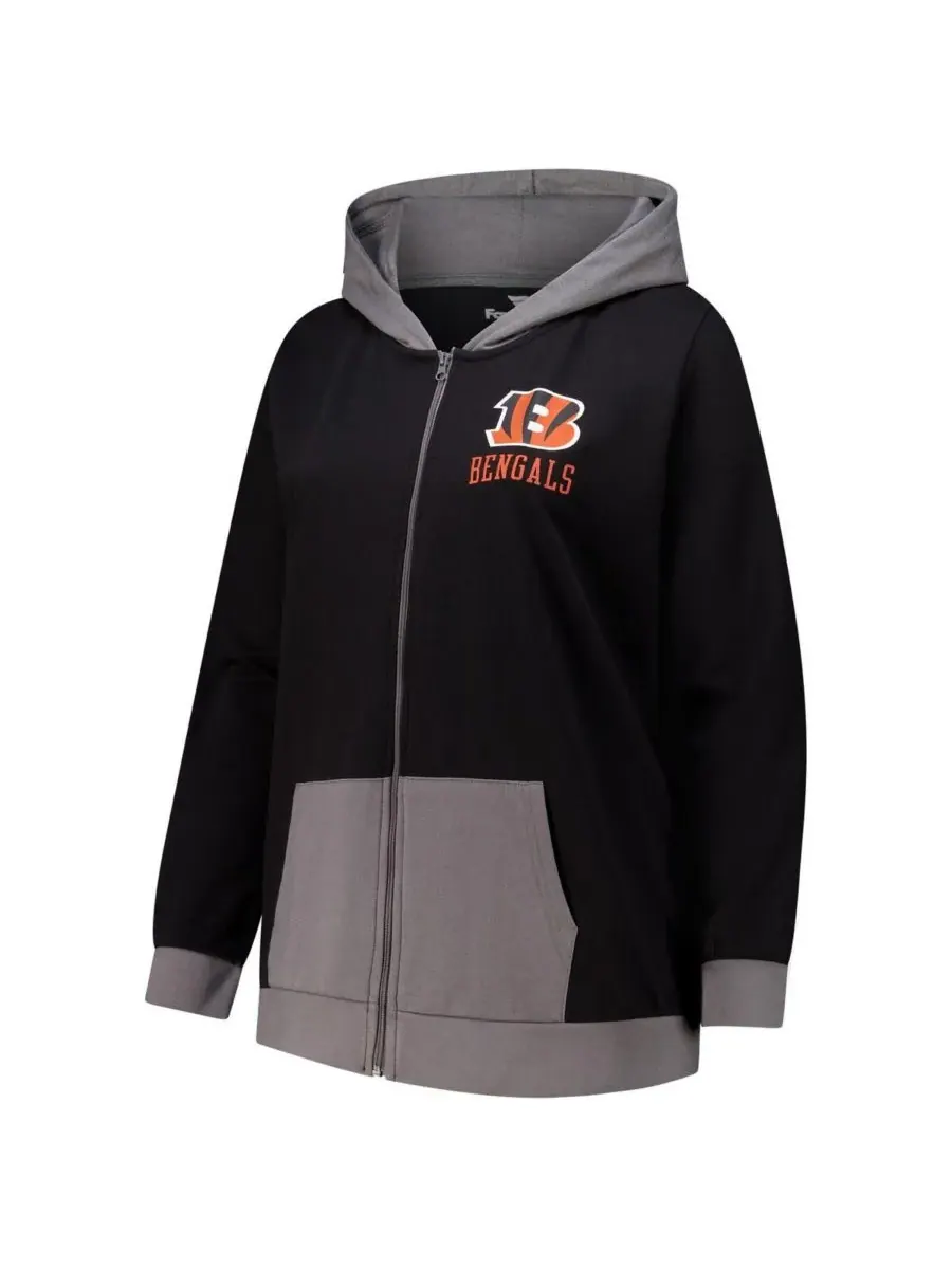 Fanatics Женская черная толстовка на молнии Cincinnati Bengals Hit It — изображение 3 из 3, черный