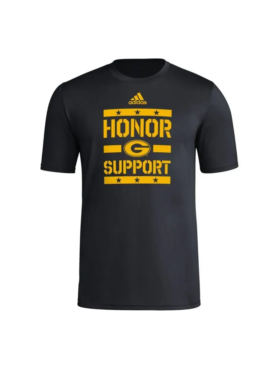 Adidas Мужская черная футболка Grambling Tigers Honor Support для поддержки перед игрой — изображение 2 из 3, черный
