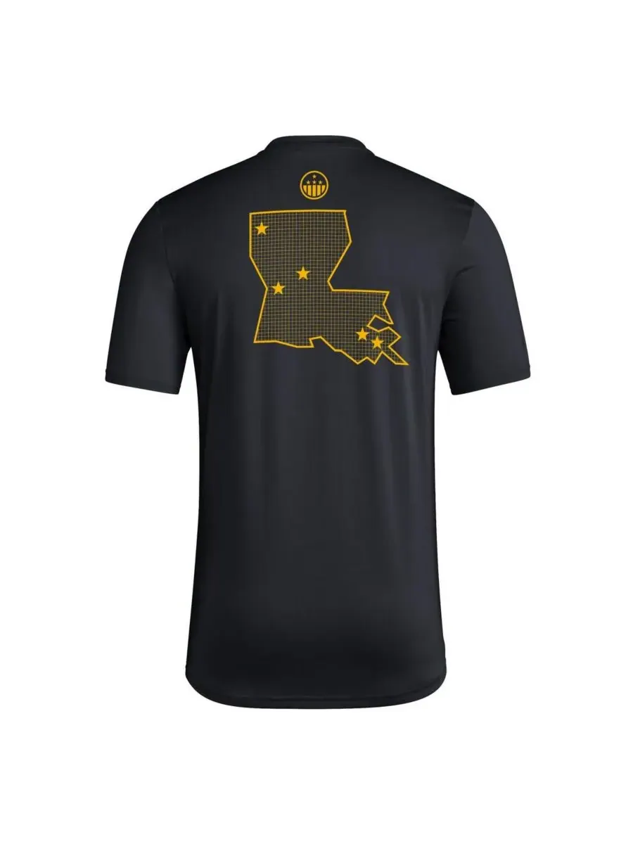 Adidas Мужская черная футболка Grambling Tigers Honor Support для поддержки перед игрой — изображение 3 из 3, черный