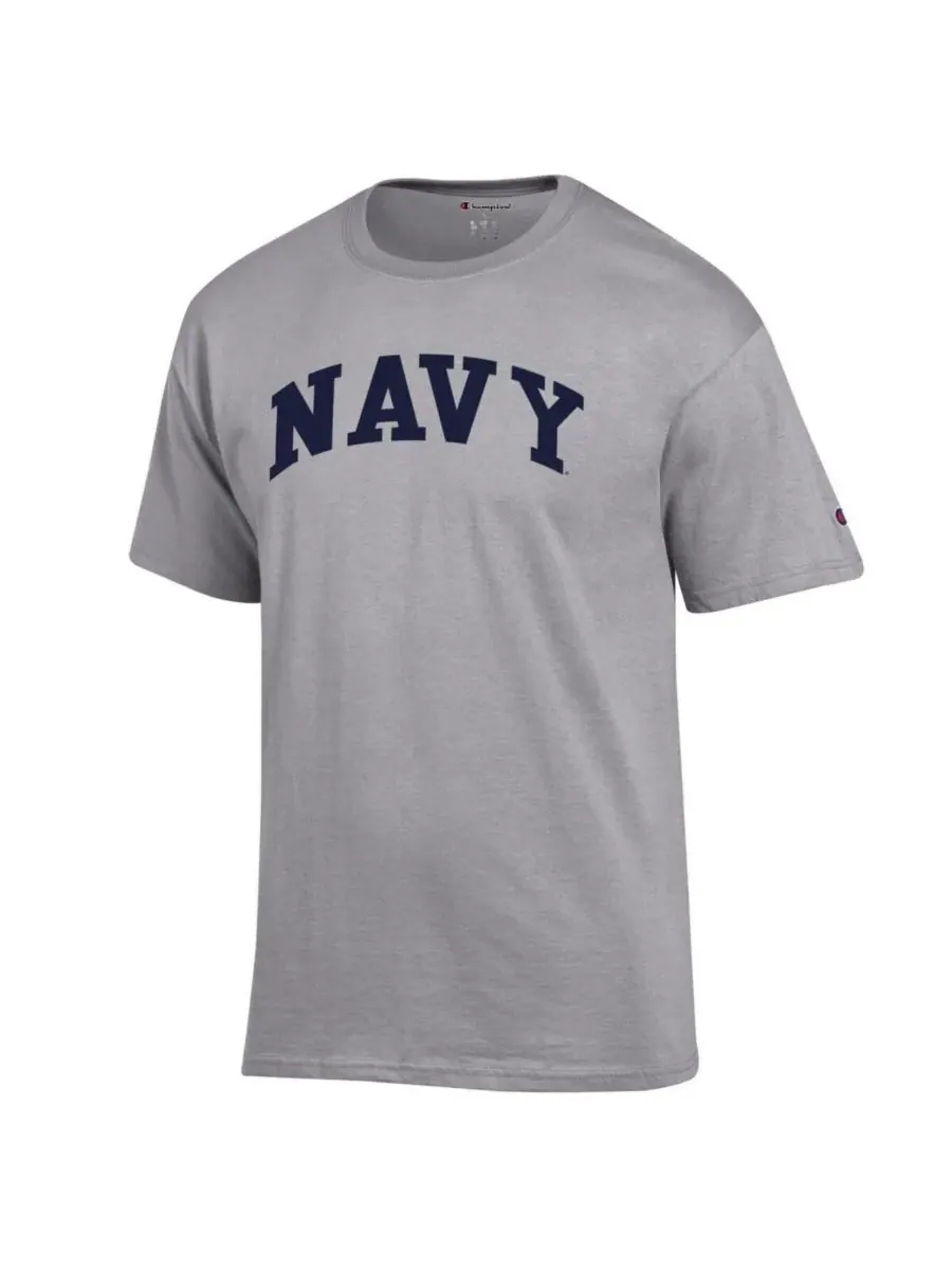 Champion Мужская футболка Midshipmen Basic Arch серо-синего цвета — изображение 3 из 3, серый