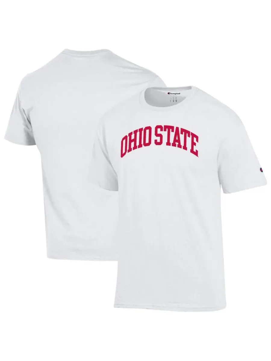 Champion Мужская белая базовая футболка Ohio State Buckeyes с арочным верхом