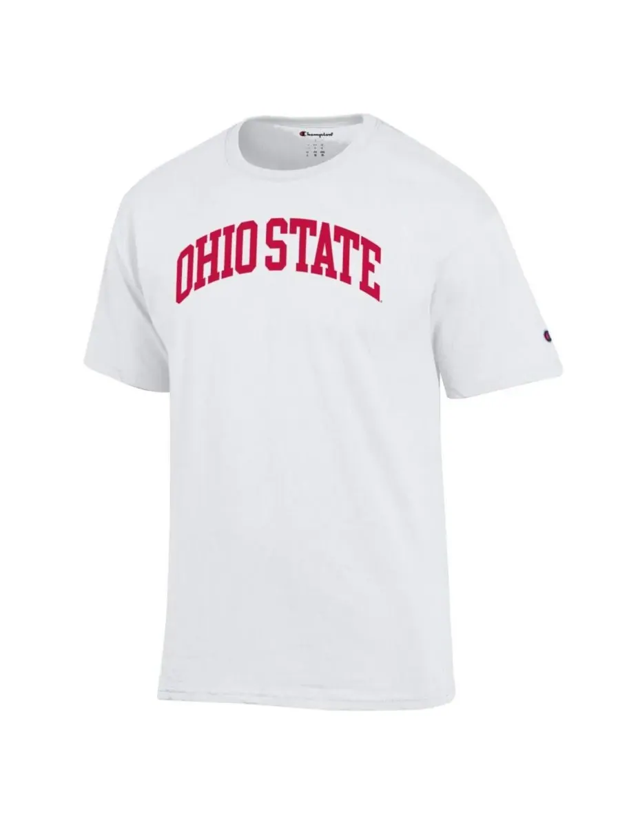 Champion Мужская белая базовая футболка Ohio State Buckeyes с арочным верхом — изображение 3 из 3, белый