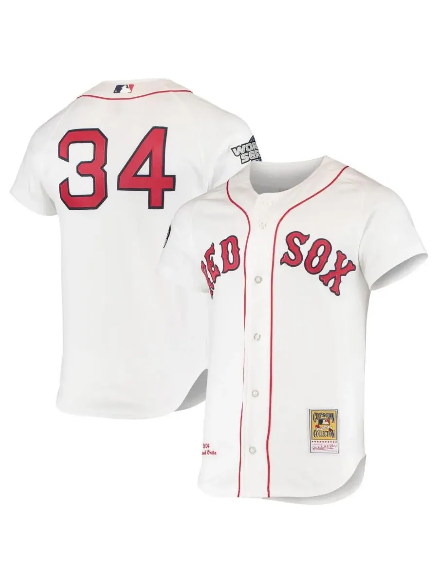 Mitchell & Ness Мужская белая домашняя футболка Дэвида Ортиса, Boston Red Sox, коллекция