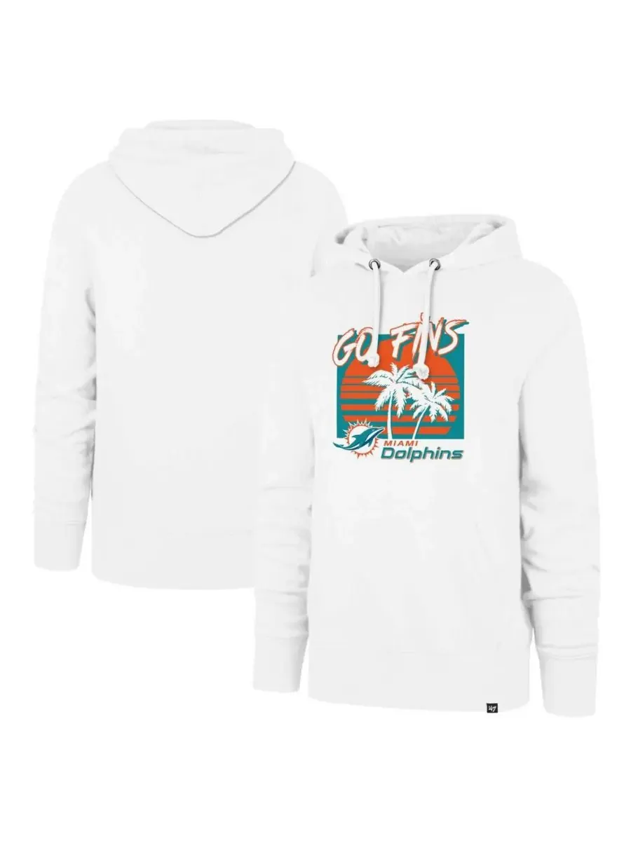 '47 Brand Мужская белая толстовка с капюшоном Miami Dolphins Go Fins Regional Headline