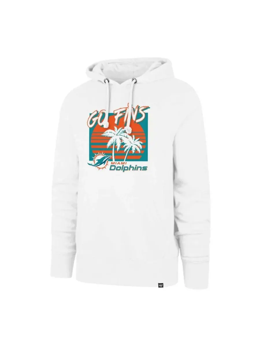 '47 Brand Мужская белая толстовка с капюшоном Miami Dolphins Go Fins Regional Headline — изображение 2 из 3, белый