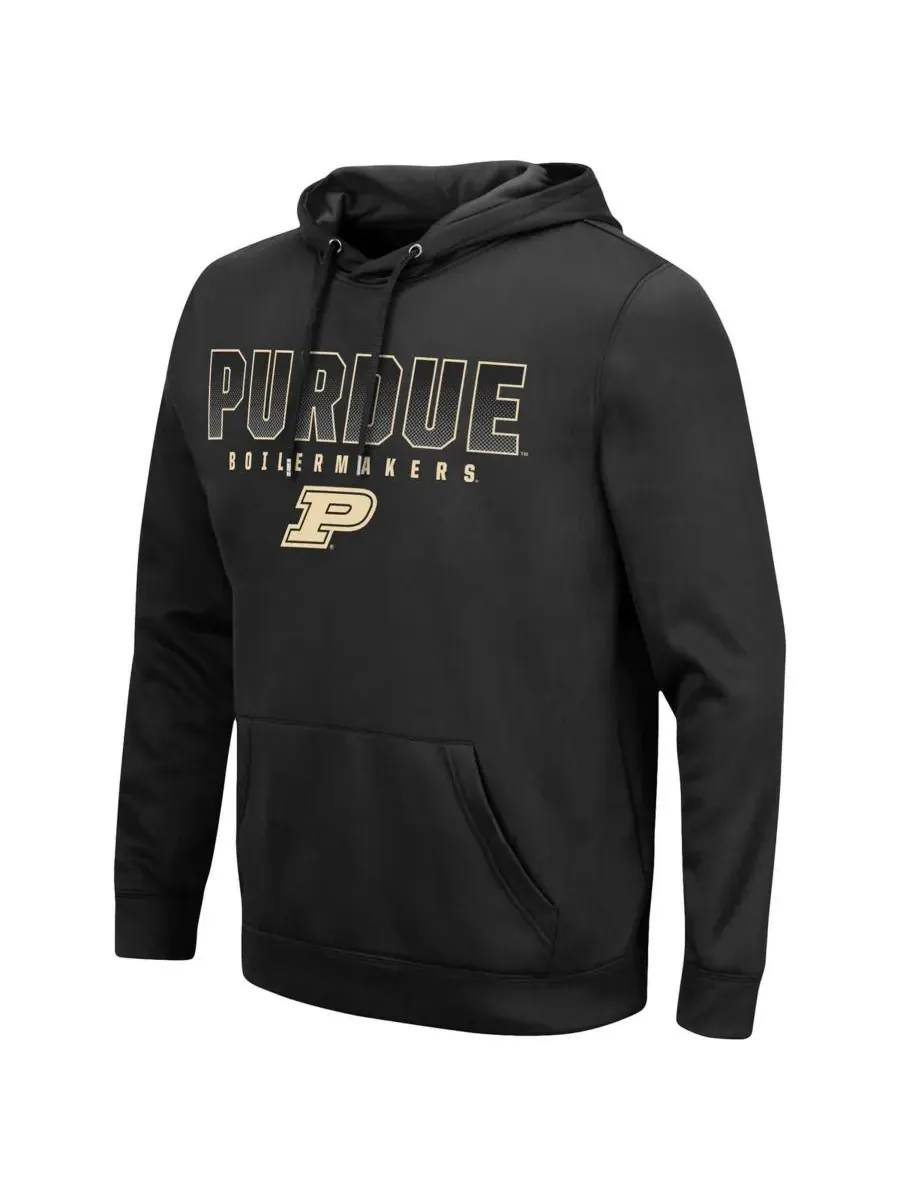Colosseum Мужская черная толстовка с капюшоном Purdue Boilermakers Blackout 3.0 — изображение 2 из 3, черный