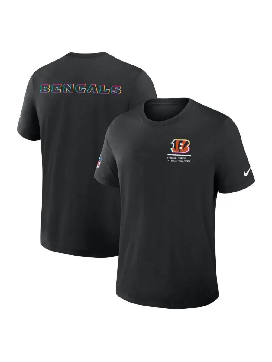 Nike Мужская черная футболка Cincinnati Bengals 2025 NFL Crucial Catch Tri-Blend Dri-FIT