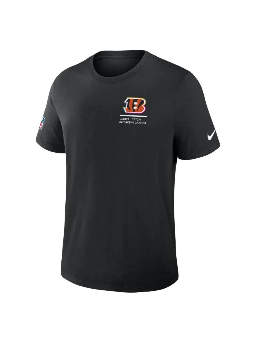 Nike Мужская черная футболка Cincinnati Bengals 2025 NFL Crucial Catch Tri-Blend Dri-FIT — изображение 2 из 3, черный