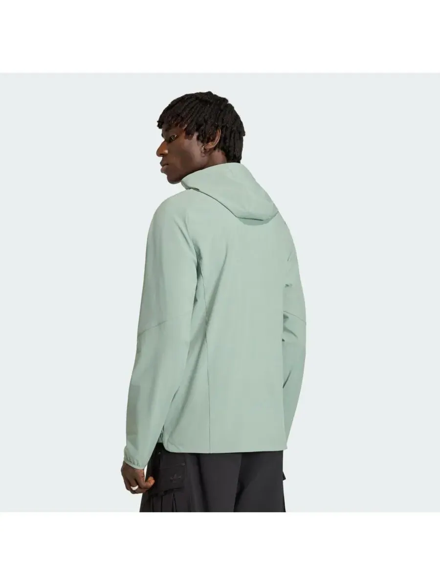 Adidas Мужская светло-зеленая ветровка Portland Timbers Tiro Travel на молнии с капюшоном — изображение 2 из 3