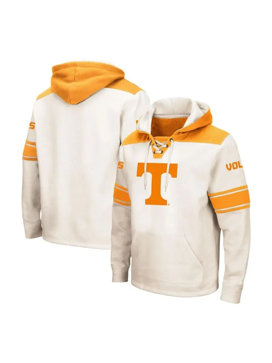 Colosseum Мужская кремовая толстовка с капюшоном и шнуровкой Tennessee Volunteers для высоких и