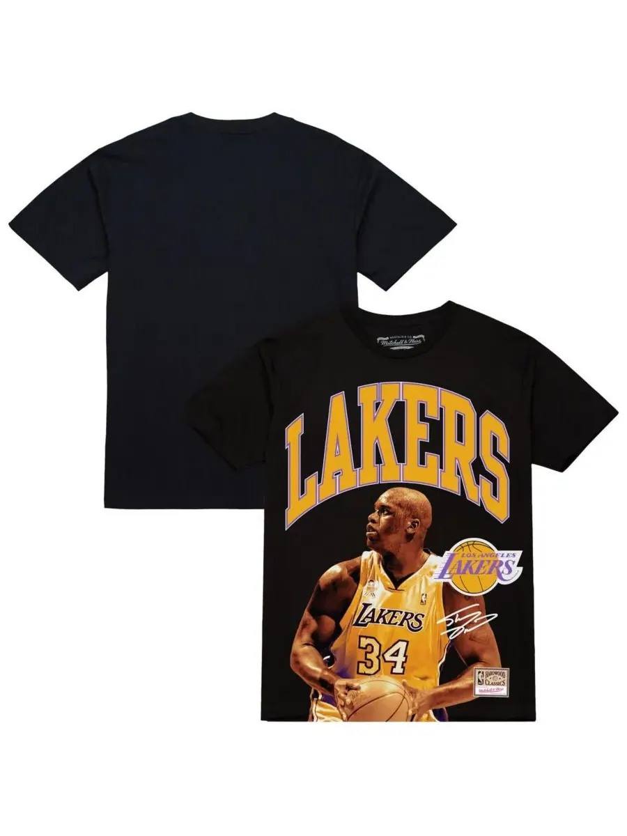 Mitchell & Ness Мужская черная футболка Shaquille O'Nel Los Angeles Lakers Hardwood Classics Player
