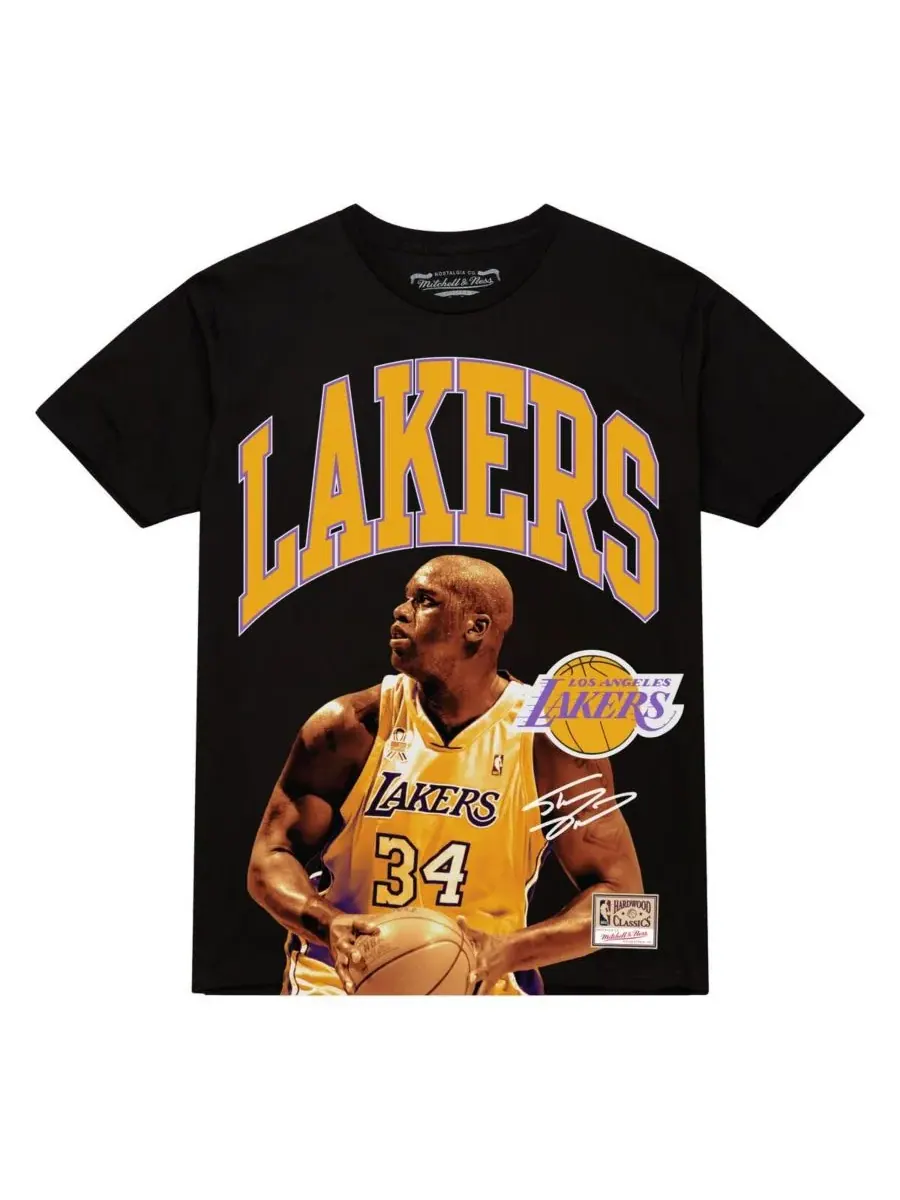 Mitchell & Ness Мужская черная футболка Shaquille O'Nel Los Angeles Lakers Hardwood Classics Player — изображение 2 из 3