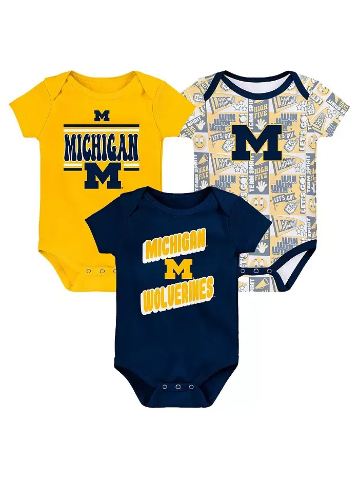 Боди для мальчиков и девочек Michigan Wolverines Sunday Comics, комплект из 3 штук Outerstuff