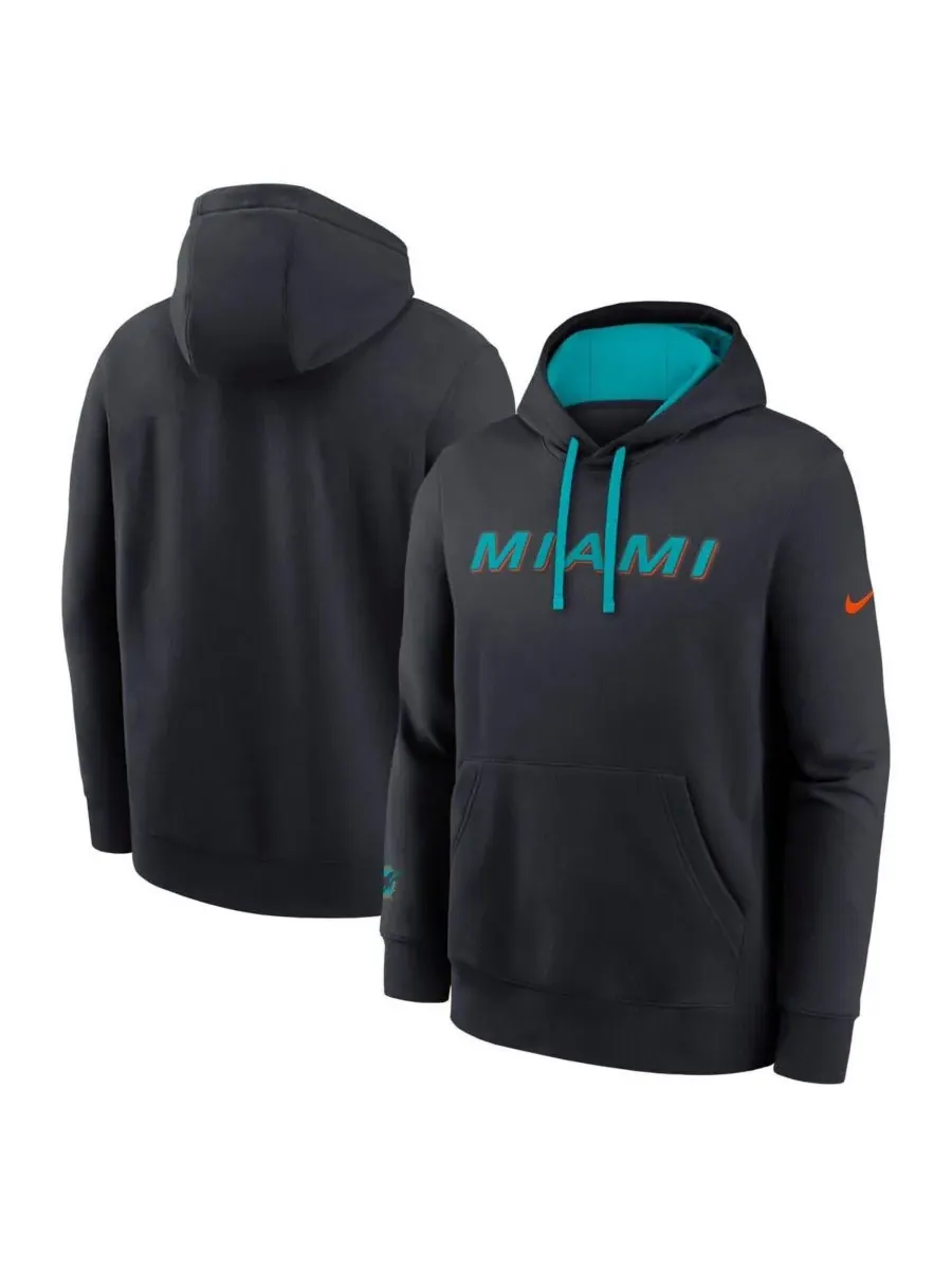 Nike Мужская толстовка цвета "Pitch Blue" из коллекции Miami Dolphins 2025 Rivalries Collection Club