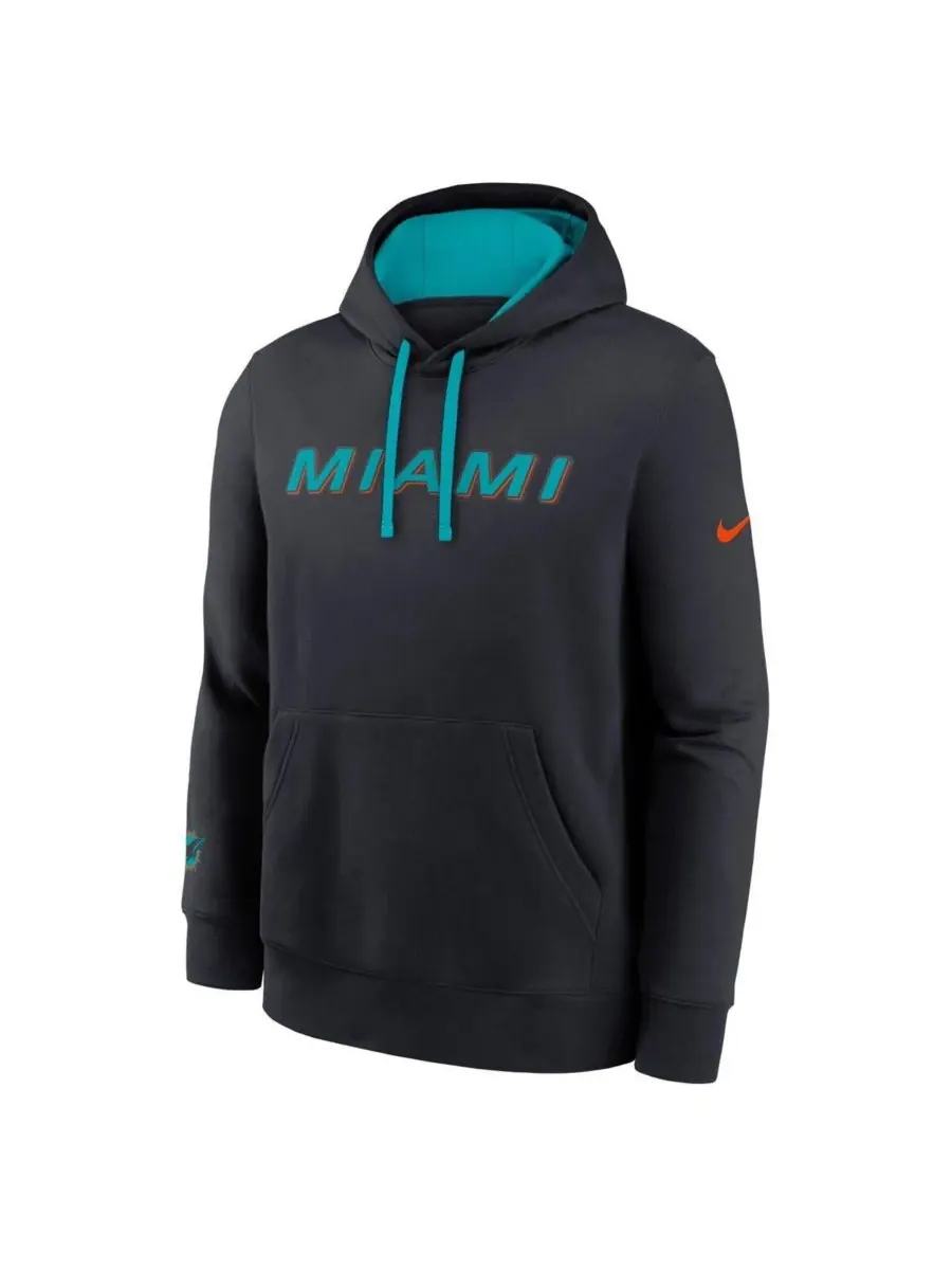 Nike Мужская толстовка цвета "Pitch Blue" из коллекции Miami Dolphins 2025 Rivalries Collection Club — изображение 2 из 3