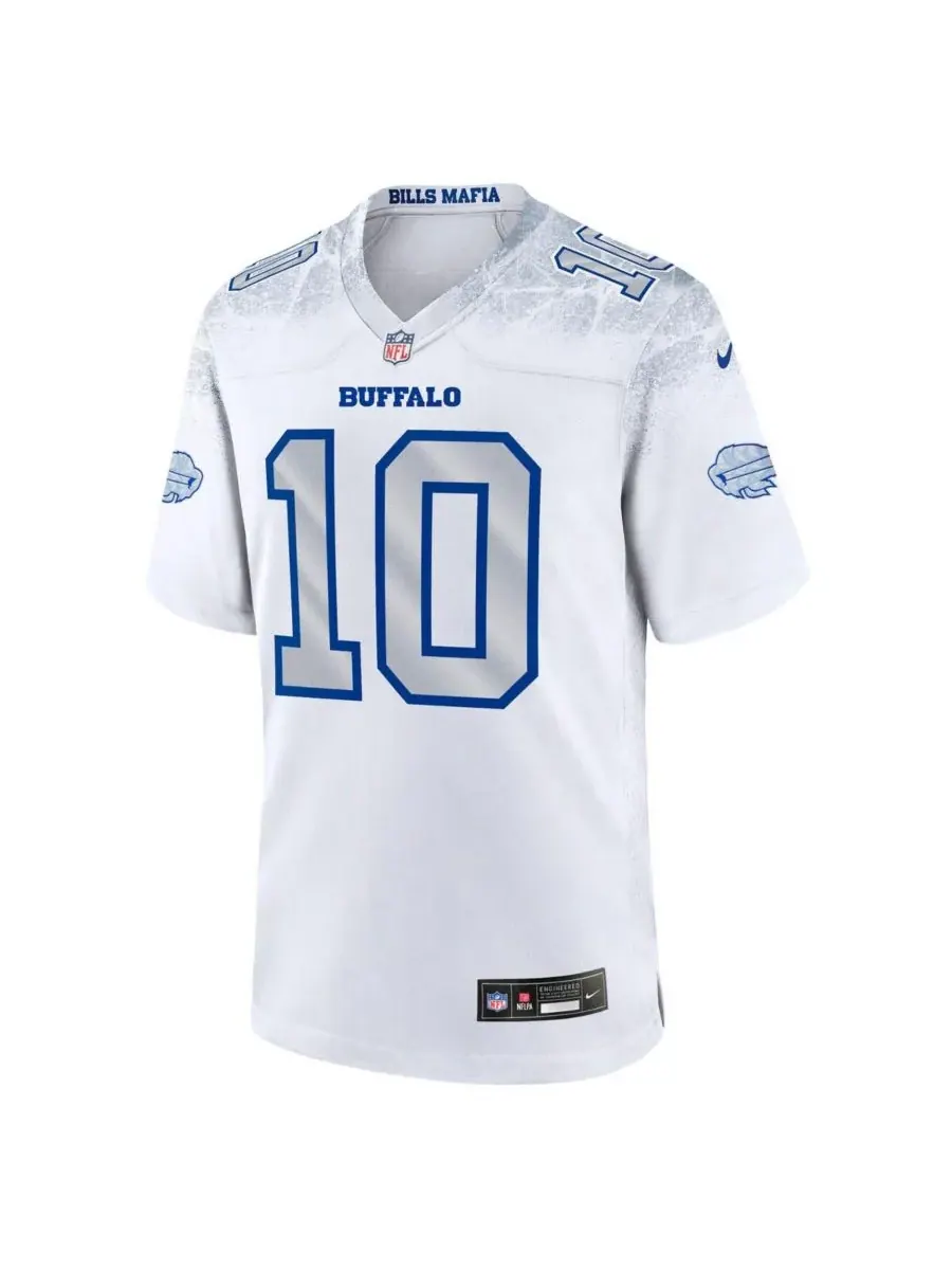 Nike Мужская белая игровая футболка Халила Шакира из коллекции Buffalo Bills 2025 Rivalries — изображение 2 из 3, белый