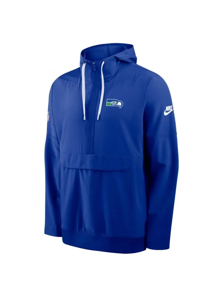 Ветровка с капюшоном и полузастежкой-молнией Seattle Seahawks Alt Anorak Nike — изображение 2 из 3, белый
