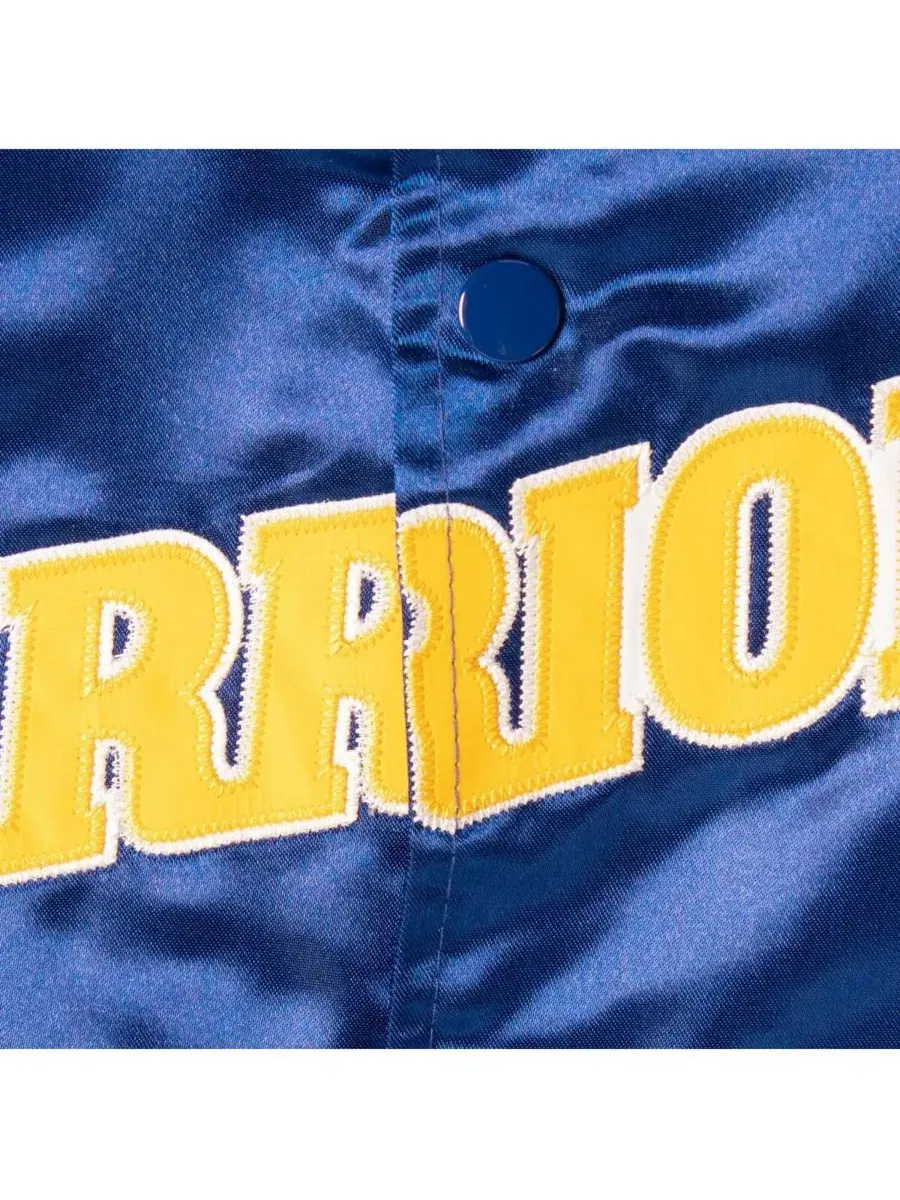 Куртка-бомбер сатиновая реглан с принтом Golden State Warriors Hardwood Classics Mitchell & Ness — изображение 5 из 5