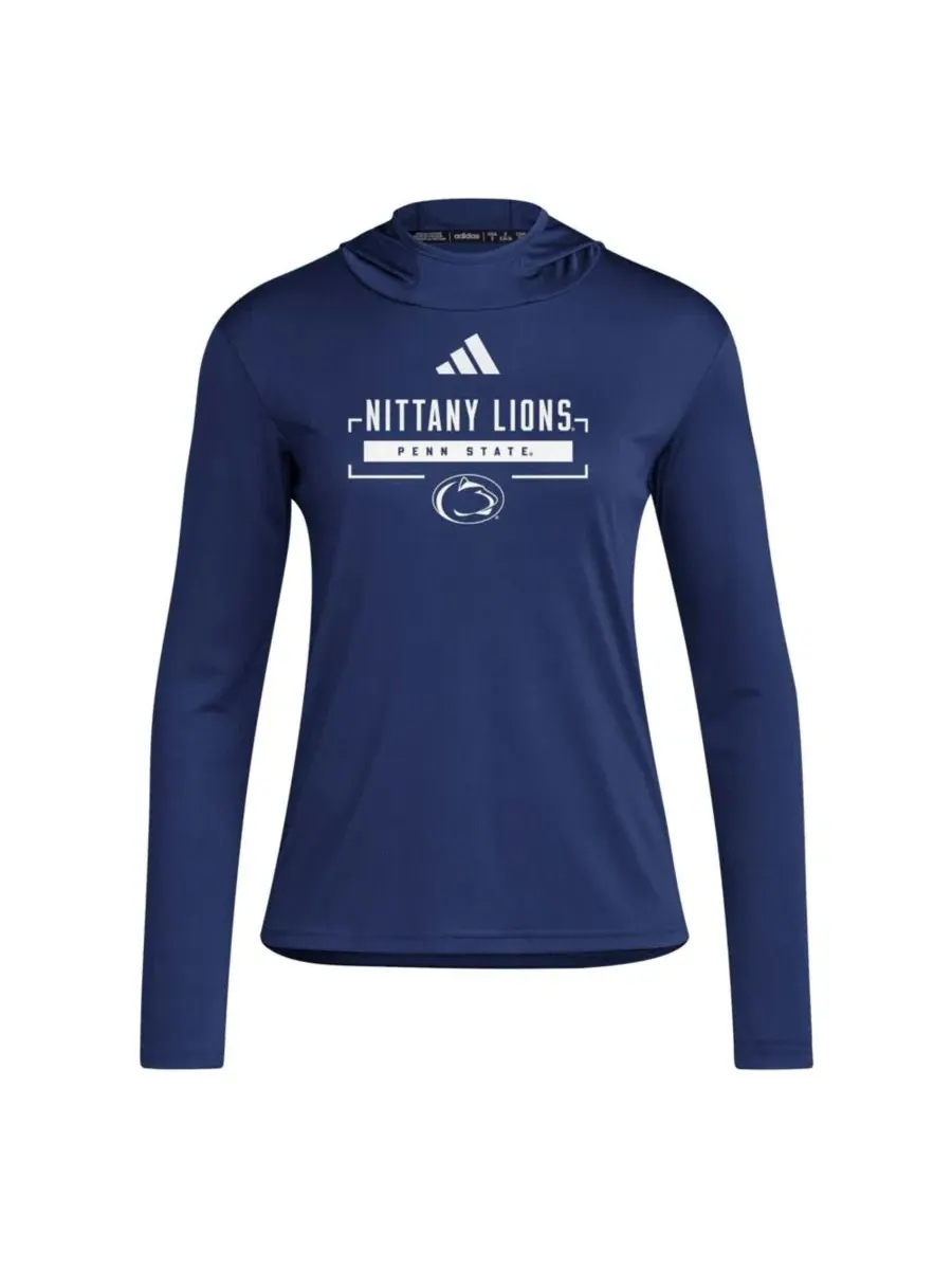 Женская футболка с капюшоном и длинным рукавом Penn State Nittany Lions D4T adidas — изображение 2 из 3, темно-синий