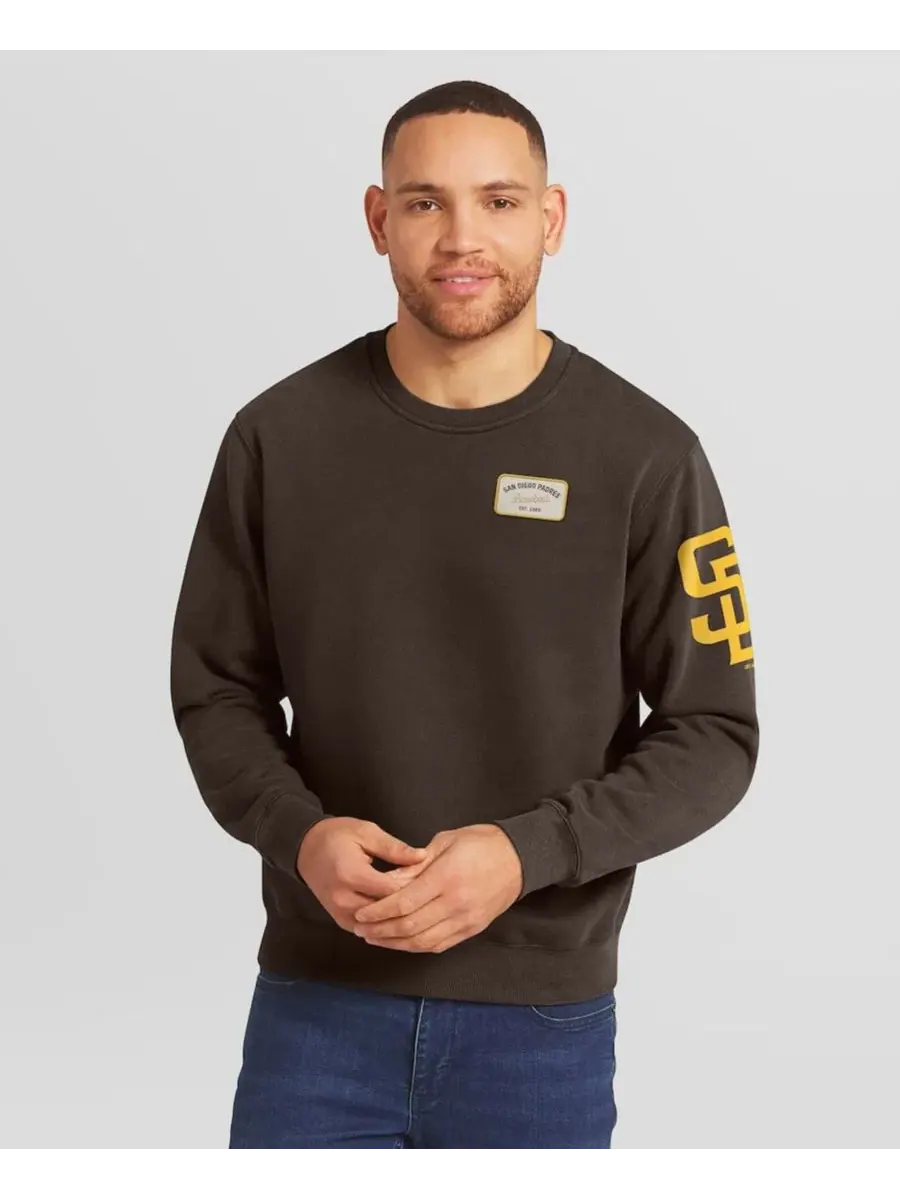 Свитшот с круглым вырезом San Diego Padres Washed Crew Neck Pullover Sweatshirt Mojo