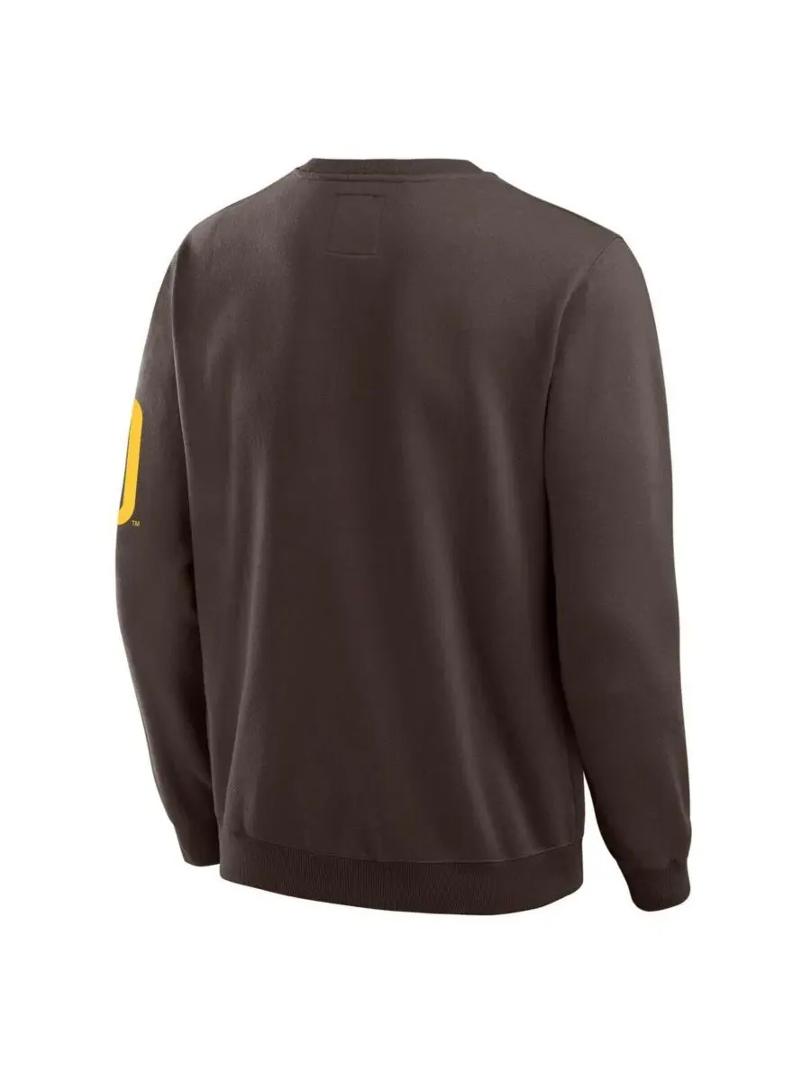 Свитшот с круглым вырезом San Diego Padres Washed Crew Neck Pullover Sweatshirt Mojo — изображение 3 из 4, коричневый