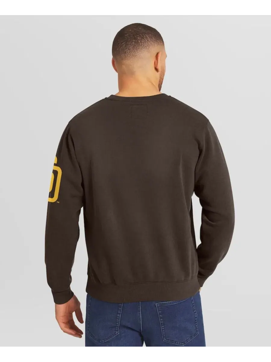 Свитшот с круглым вырезом San Diego Padres Washed Crew Neck Pullover Sweatshirt Mojo — изображение 4 из 4, коричневый