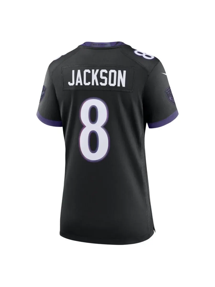 Женская футболка Nike Baltimore Ravens Lamar Jackson Black Alternate Game — изображение 2 из 2, черный