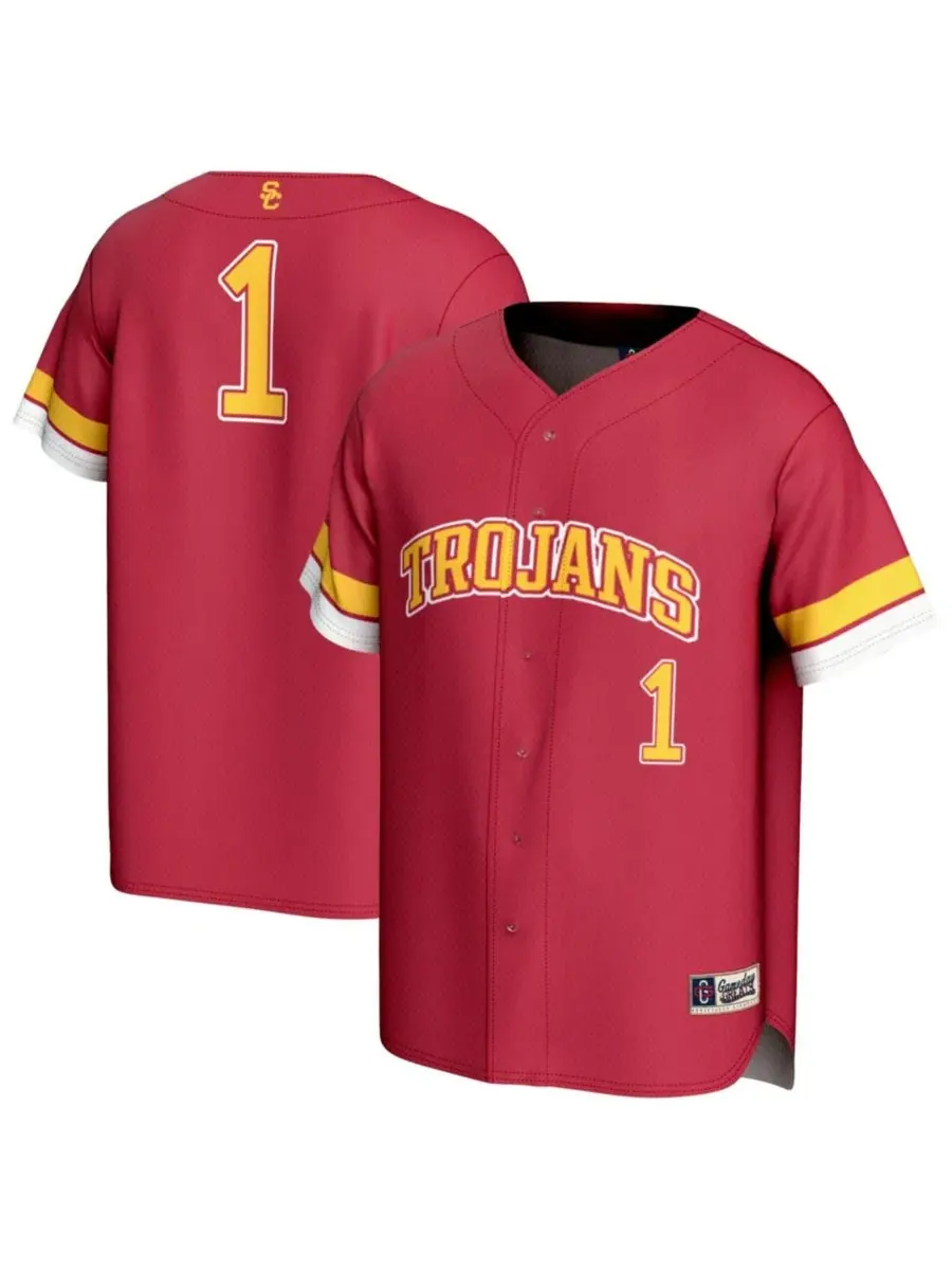 Бейсбольная джерси с принтом USC Trojans, модель 1 Cardinal Gameday Greats