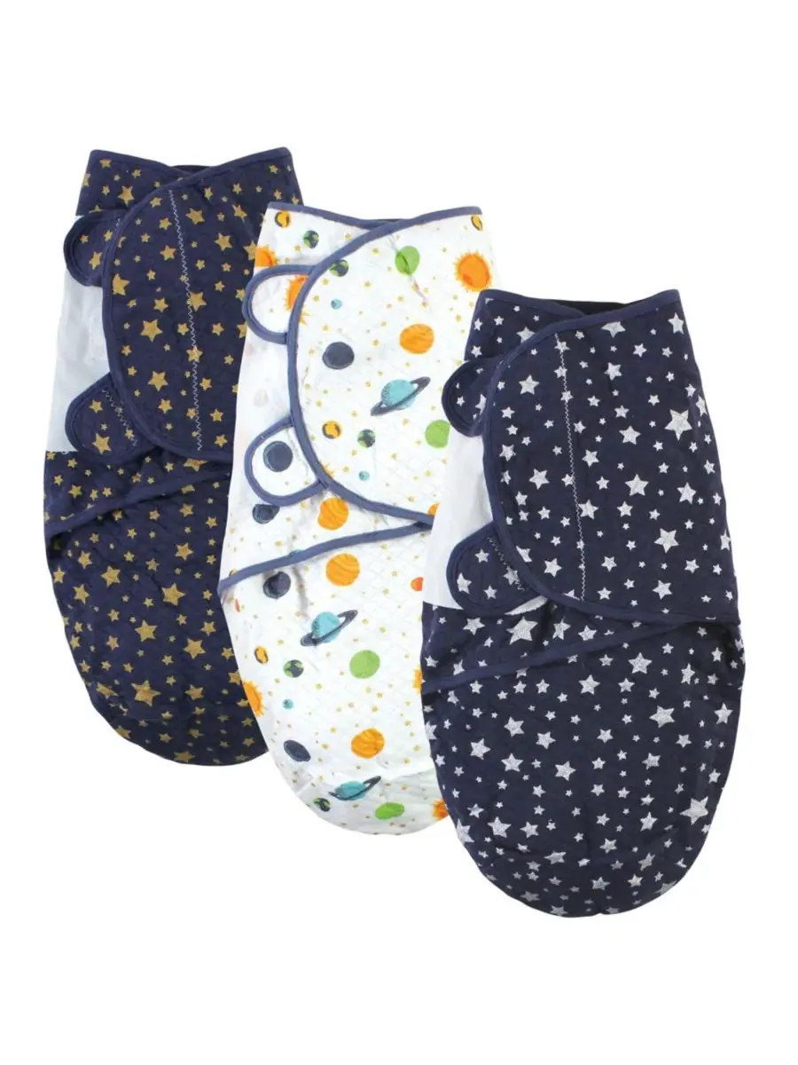 Комплект из 3 мягких хлопковых пеленок для младенцев Hudson Baby, Metallic Stars