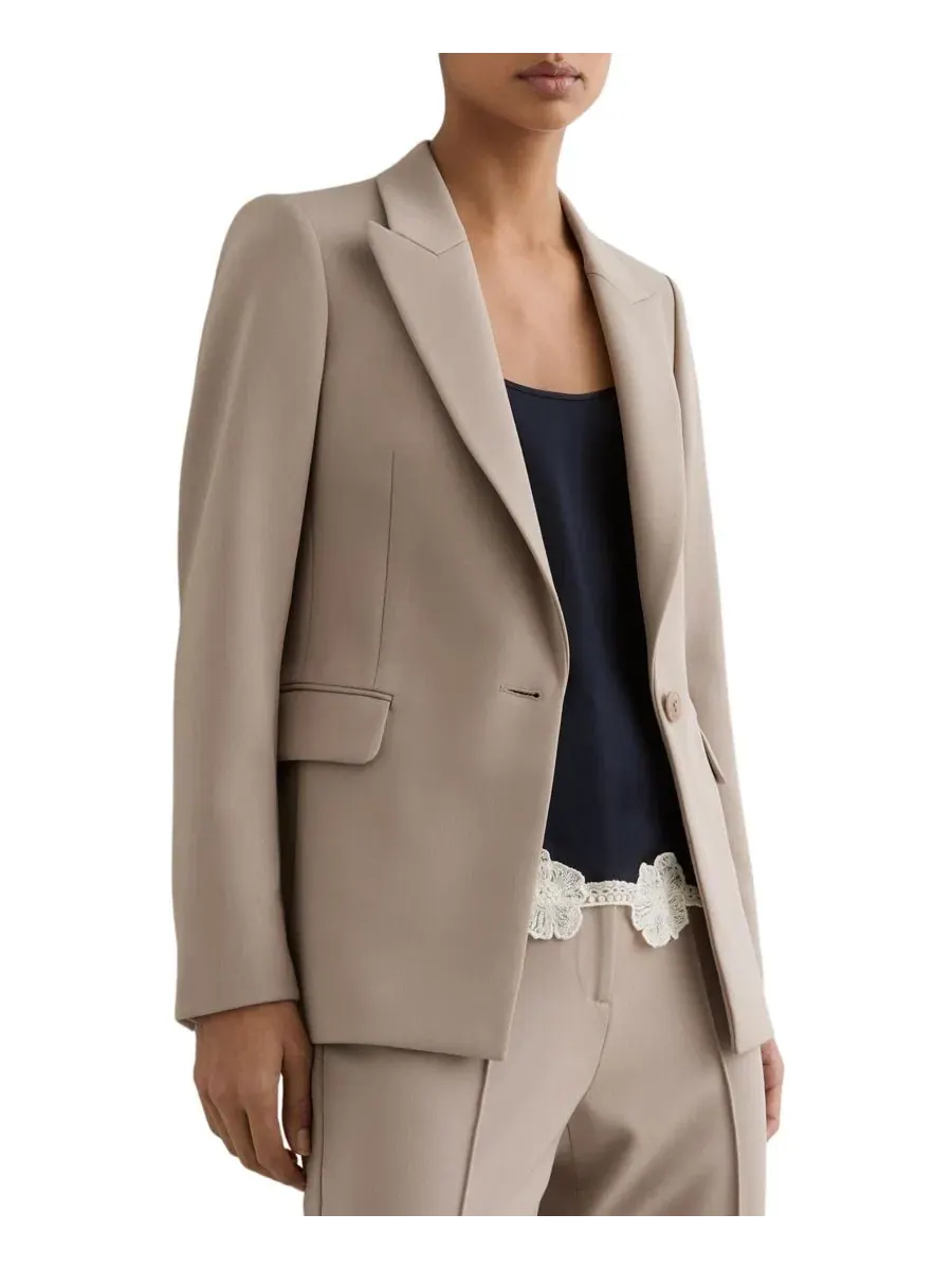 Женский пиджак Gabi Tailored Single Breasted REISS, Stone Neutral — изображение 3 из 5