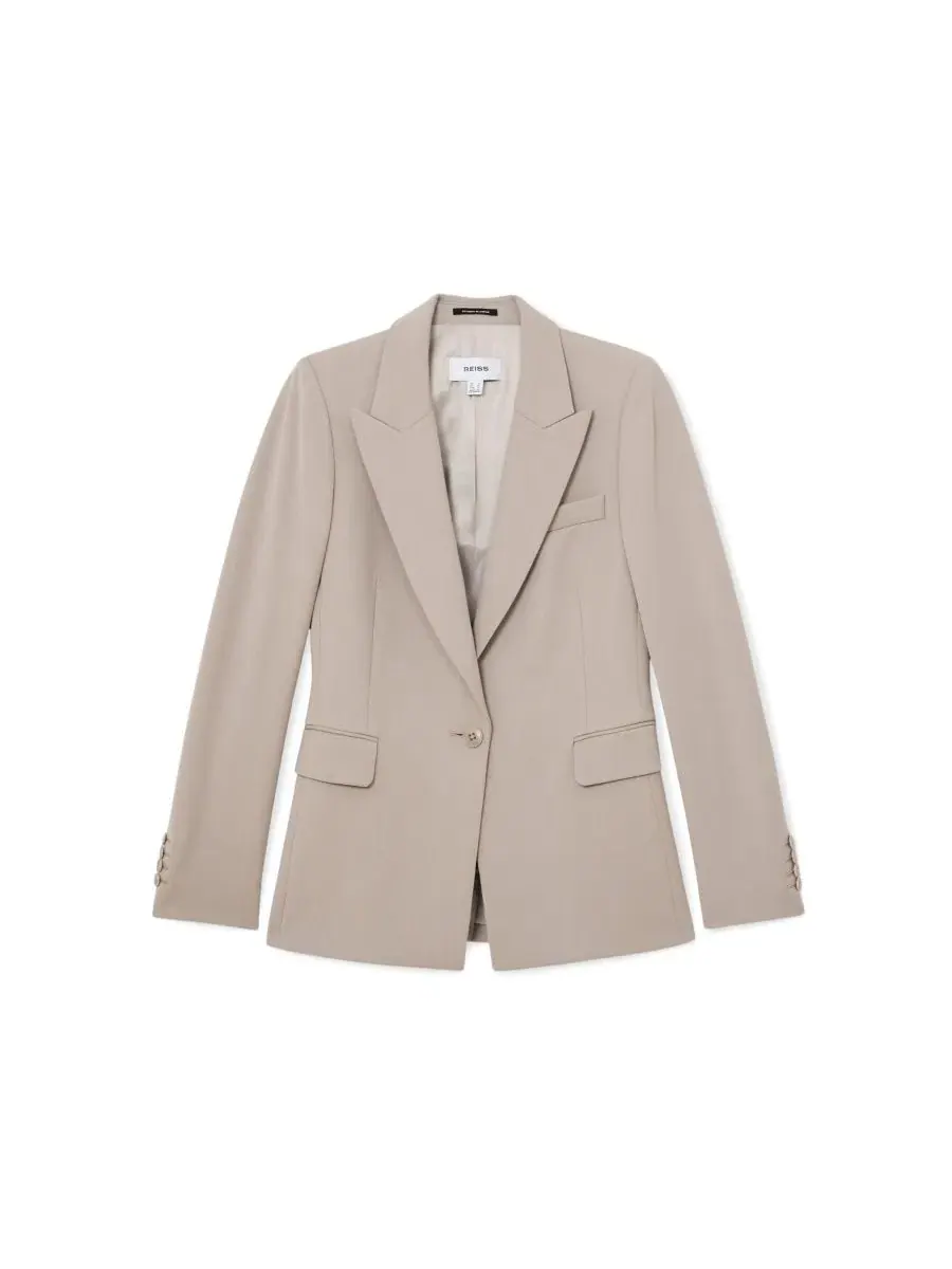 Женский пиджак Gabi Tailored Single Breasted REISS, Stone Neutral — изображение 4 из 5