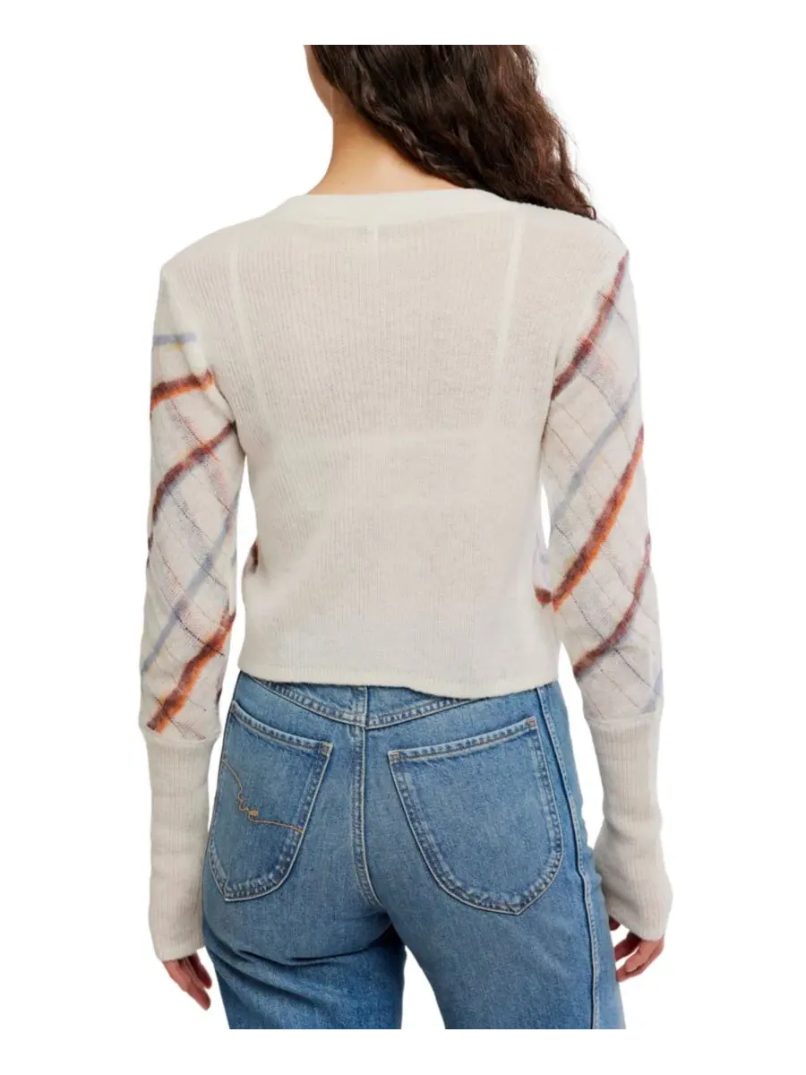 Кардиган укороченный с принтом Highland Mist Plaid Free People, Sugar Mist Combo — изображение 5 из 5