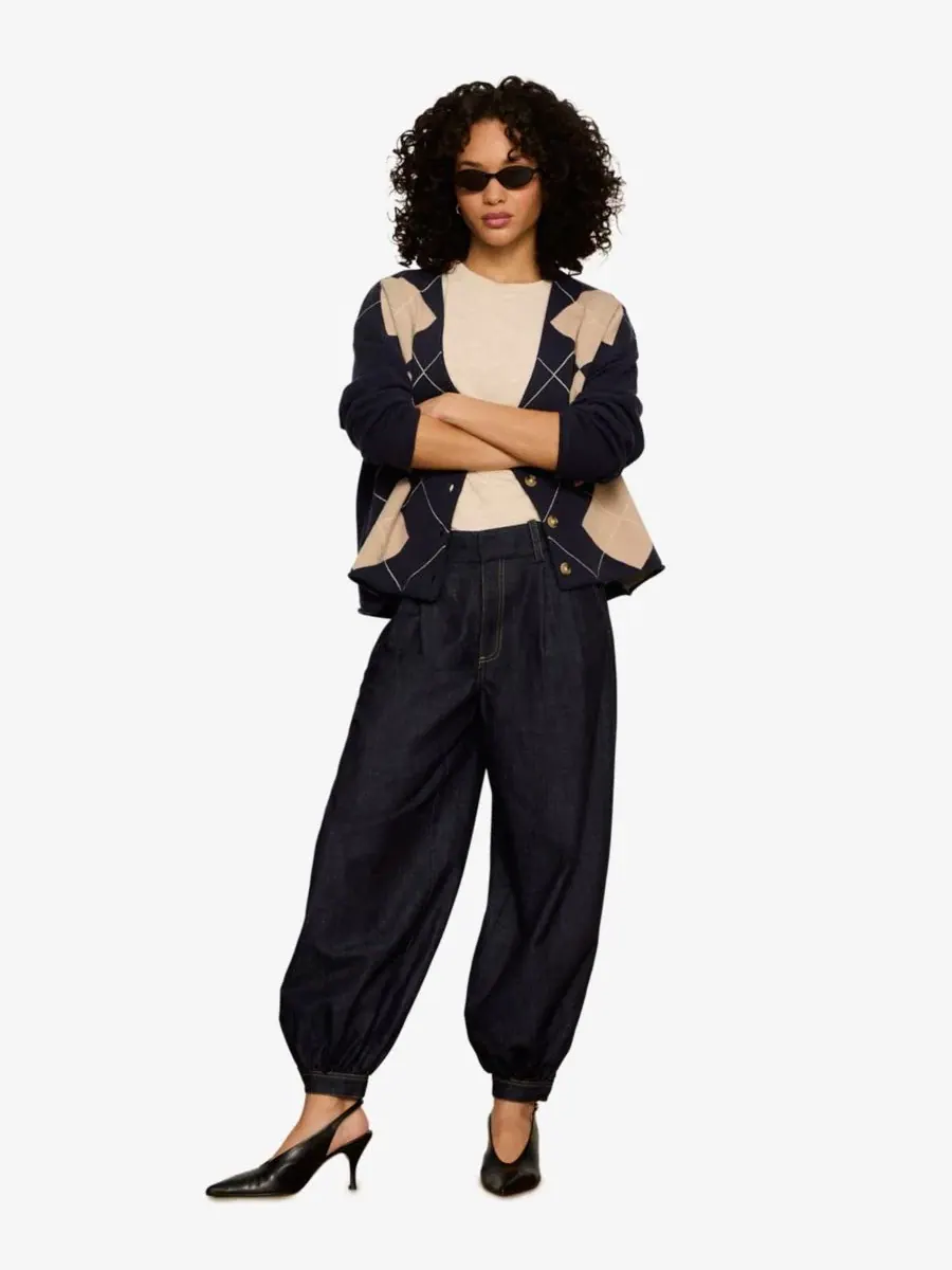 Свитер с V-образным вырезом и пуговицами Arden Long-Sleeve V-Neck Sanctuary, Loma Argyle — изображение 2 из 6