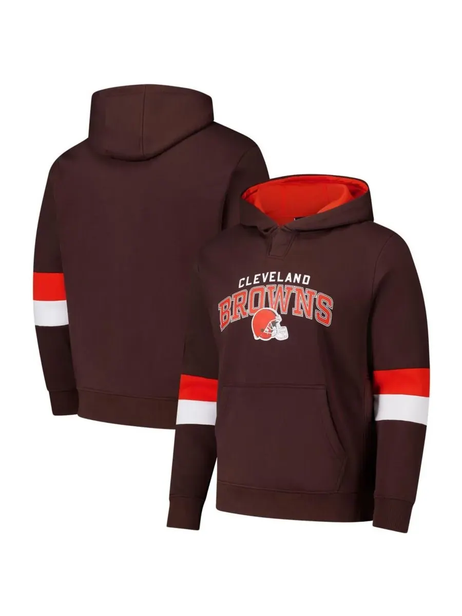 G-III Sports by Carl Banks Мужская коричнево-оранжевая толстовка с капюшоном Cleveland Browns