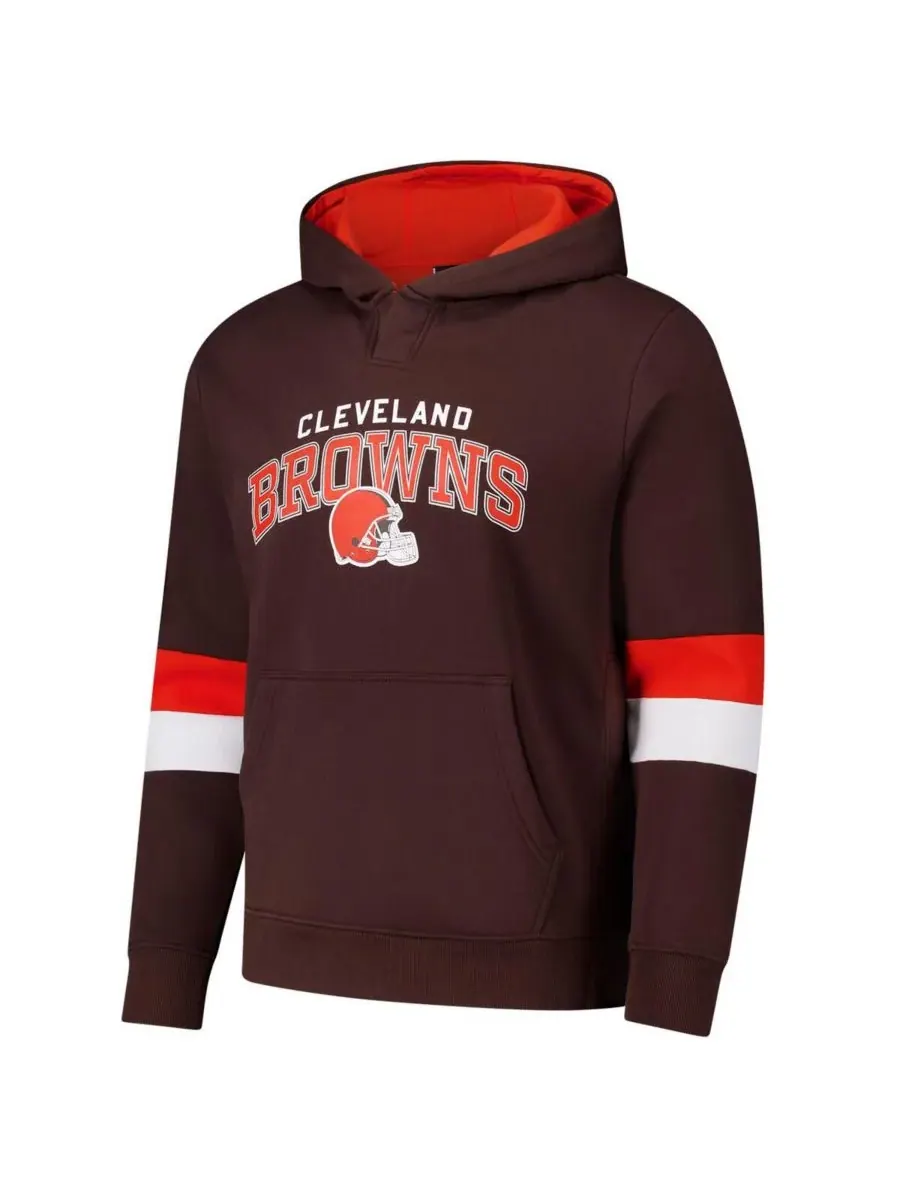 G-III Sports by Carl Banks Мужская коричнево-оранжевая толстовка с капюшоном Cleveland Browns — изображение 2 из 3