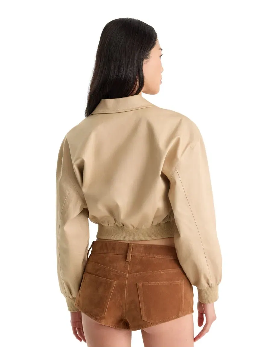 Женский бомбер из твила The Twill Bomber Good American, Dune Mist — изображение 5 из 5