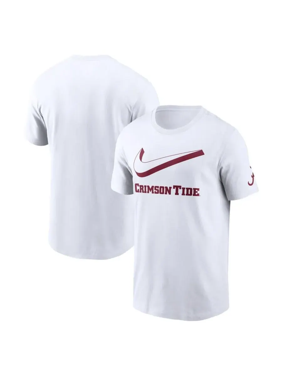 Nike Мужская белая футболка Alabama Crimson Tide Primetime 2-Hit Swoosh