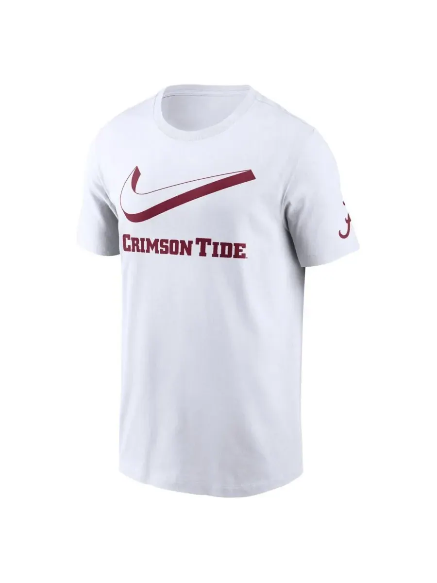 Nike Мужская белая футболка Alabama Crimson Tide Primetime 2-Hit Swoosh — изображение 2 из 3, белый
