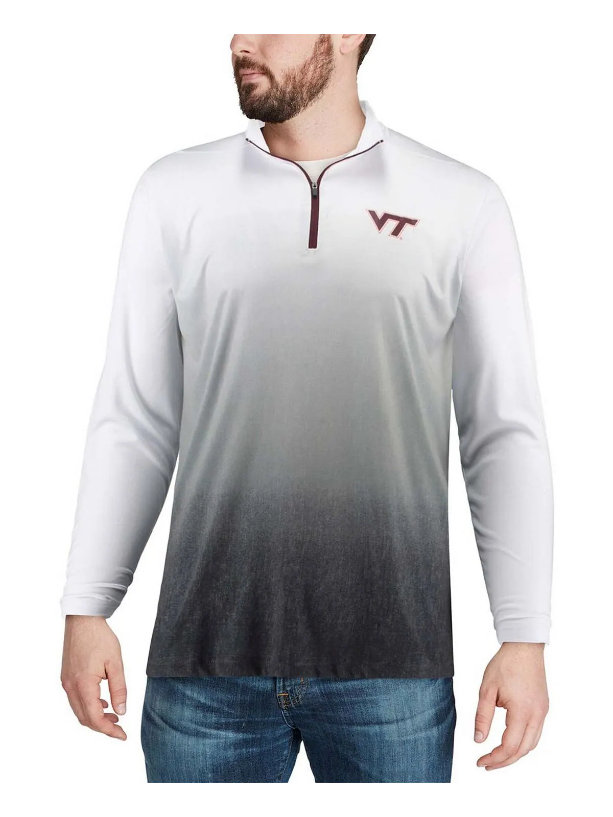Мужская серая куртка virginia tech hokies magic team logo с молнией на четверть Colosseum — изображение 1 из 4, серый