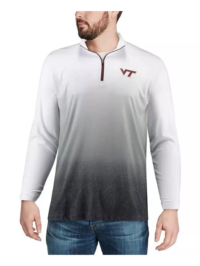 Мужская серая куртка с молнией до четверти и логотипом Virginia Tech Hokies Magic Team Colosseum