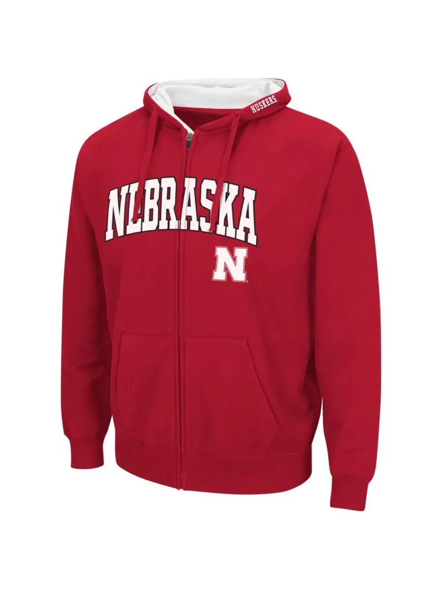 Мужская толстовка на молнии Nebraska Huskers Arch & Logo 3.0 Colosseum — изображение 3 из 3, алый