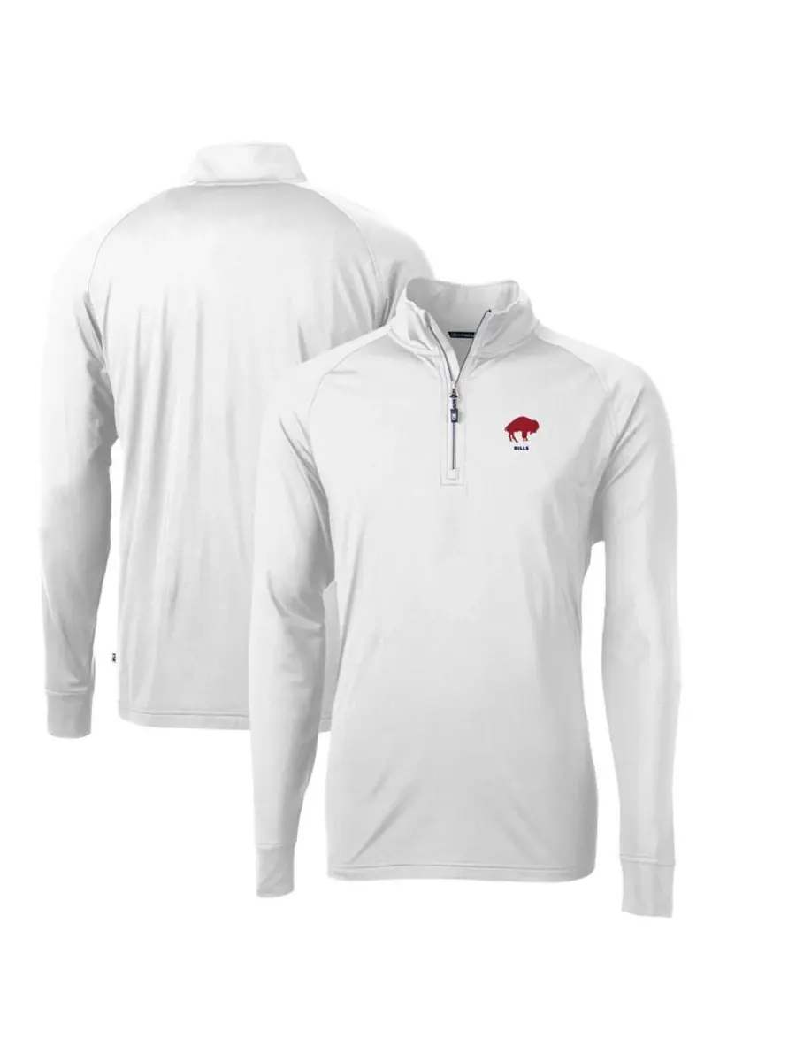 Cutter & Buck Мужская белая толстовка Buffalo Bills Adapt Eco Knit Stretch с застежкой-молнией до