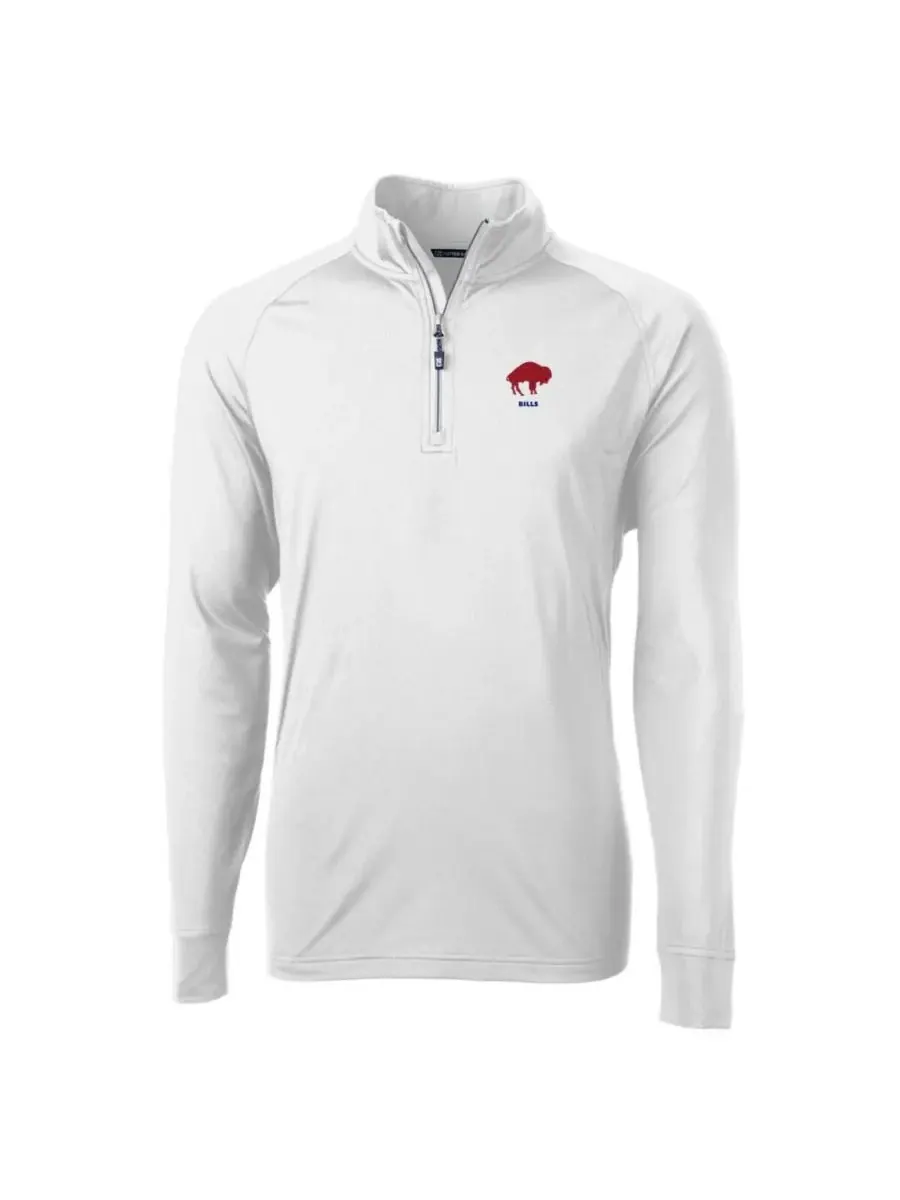 Cutter & Buck Мужская белая толстовка Buffalo Bills Adapt Eco Knit Stretch с застежкой-молнией до — изображение 3 из 3, белый