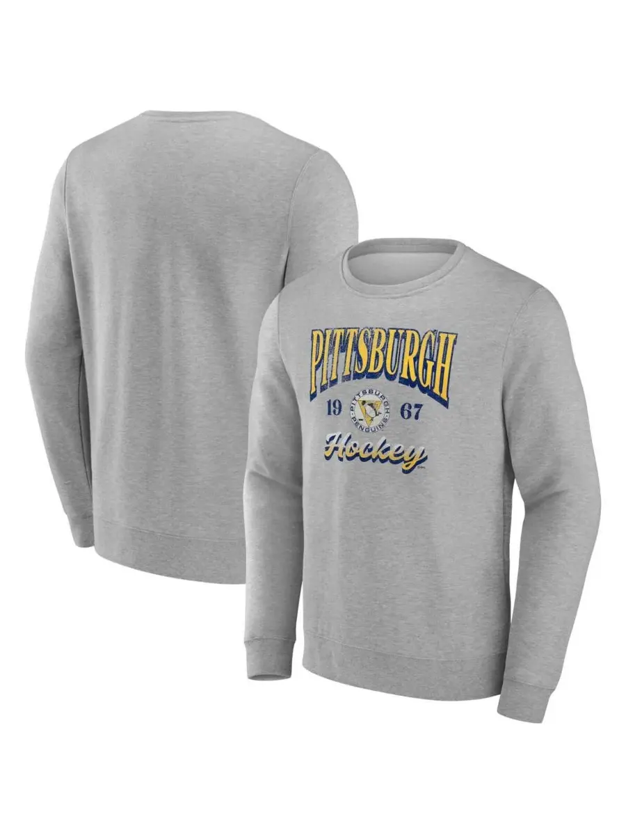 Fanatics Мужская серая флисовая толстовка Pittsburgh Penguins Nimbus