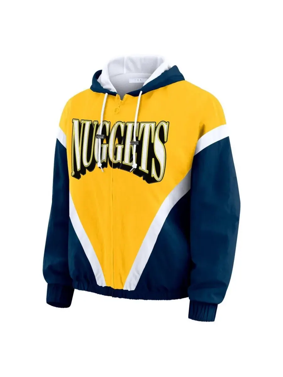 WEAR by Erin Andrews Женская ветровка-худи на молнии с цветными блоками в стиле Denver Nuggets — изображение 2 из 3