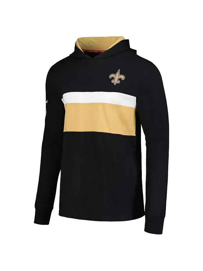 Мужская черная толстовка с длинным рукавом New Orleans Saints Morgan Tommy Hilfiger — изображение 2 из 3
