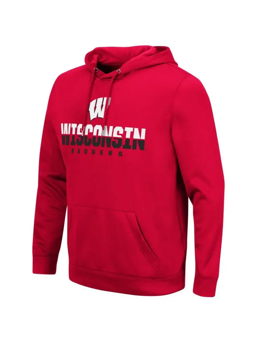 Мужская толстовка с капюшоном в виде фонаря с символикой команды Wisconsin Badgers Colosseum — изображение 3 из 5, красный