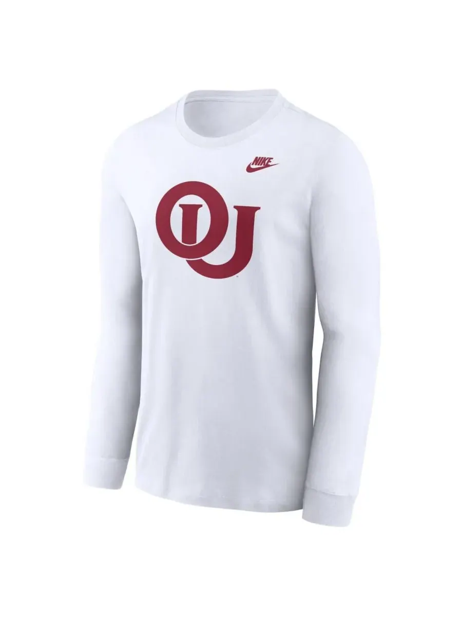 Nike Мужская белая футболка с длинным рукавом Oklahoma Sooners Legacy Primary Logo — изображение 3 из 3, белый