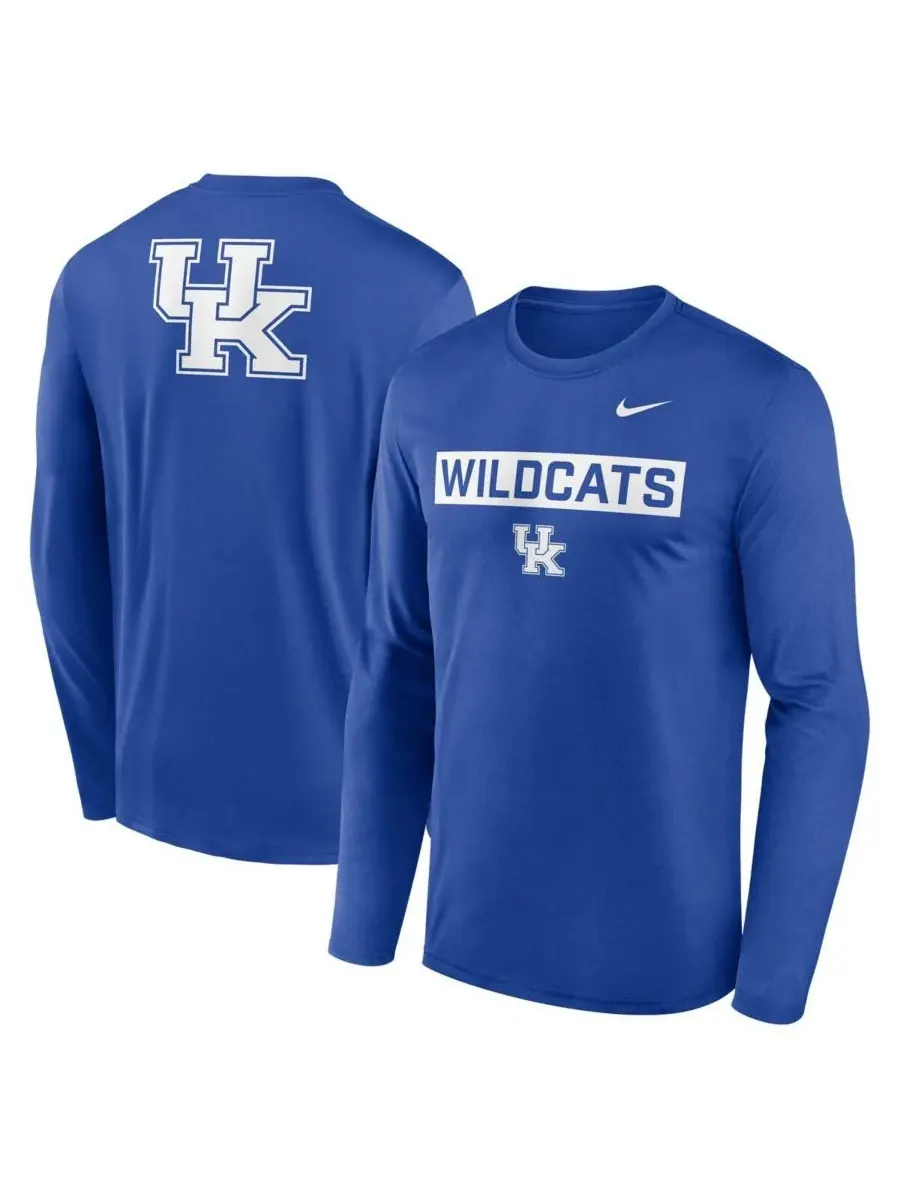 Мужская футболка с длинным рукавом Royal Kentucky Wildcats Primetime Campus 2-Hit Legend Dri-FIT